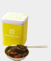 Dutch Tea Maestro | Blikje losse thee | Groene en witte thee fruit | 80 gram | Cadeau voor Mannen en Vrouwen
