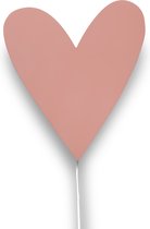 Houten wandlamp kinderkamer | Hart - Terra roze | toddie.nl