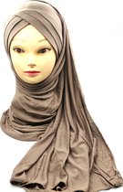 Mooie bruine hoofddoek, viscose hijab.