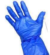Wegwerp handschoen- Poedervrije- Voedsel- Huis- Sanitair- Maat (M)- Blauw- 100 stuks- Latex vrij- Thermoplastische elastomeer
