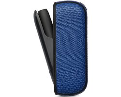 KELERINO. Leren Hoes geschikt voor IQOS 3 Duo - Krokodillen - Blauw
