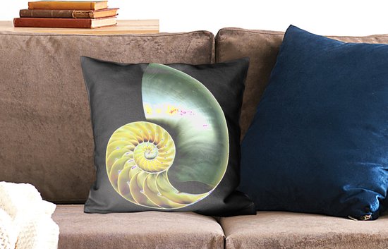 Sierkussens - Kussentjes Woonkamer - 45x45 cm - Schelp - Zwart - Parelmoer