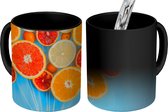 Magische Mok - Foto op Warmte Mok - Citrus - Fruit - Blauw - 350 ML
