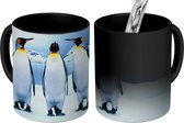 Magische Mok - Foto op Warmte Mokken - Koffiemok - Drie pinguïns portret - Magic Mok - Beker - 350 ML - Theemok