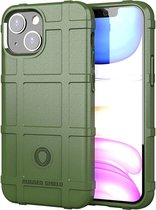 iPhone 13 Mini Hoesje - Rugged Shield TPU Gelcase - Groen - GSM Hoesje - Telefoonhoesje Geschikt Voor: Apple iPhone 13 Mini