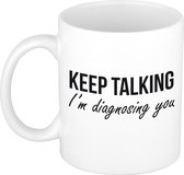 Tasse/tasse de diagnostic Keep Talk blanc - Psychologie passée/cadeau de fin d'études - Mug cadeau/tasse anniversaire
