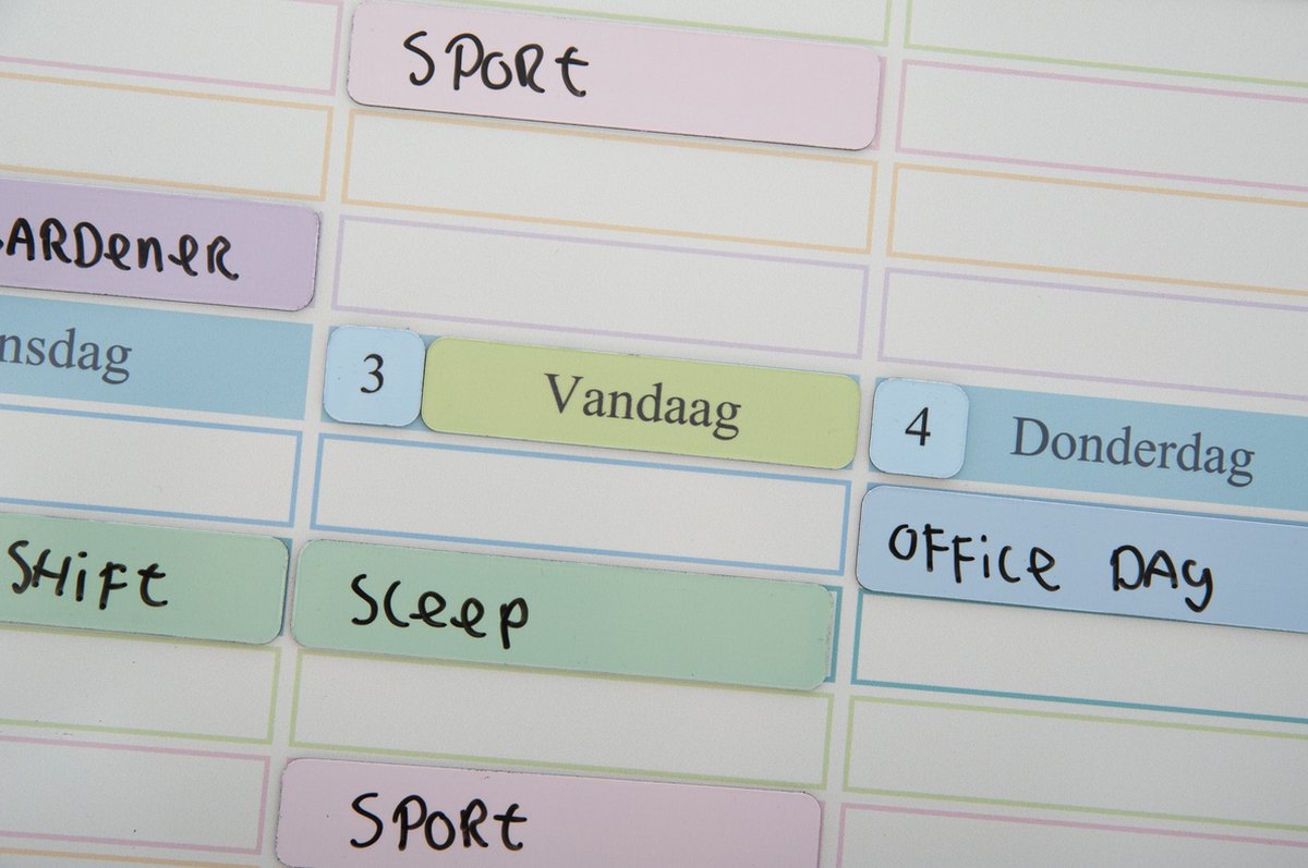 dagnummers 1 t/m 31 (nummers van de dag van de maand)