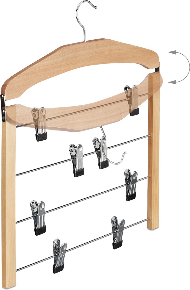 Relaxdays kinderkledinghangers, set van 20, houten kinderkleerhangers, draaibare haak, met broeklat & inkepingen, zwart Relaxdays kinderkledinghangers, set van 20, houten kinderkleerhangers, draaibare haak, met broeklat & inkepingen, zwart