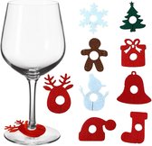 Wijnglas markers - Kerstboom 4 stuks - Wijnglas Charms - Wijnglas Tags, Kerst Xmas Tafeldecoraties - Decor voor Kerstfeesten - Wijn Geschenk/Cadeau