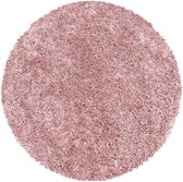 Monaco Soft Rond Shaggy Hoogpolig Vloerkleed Roze- 200 CM Ø