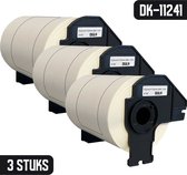 DULA - Brother Compatible DK-11241 groot verzendlabel - Papier - Zwart op Wit - 102 x 152 mm - 400 Etiketten per rol - 3 Rollen
