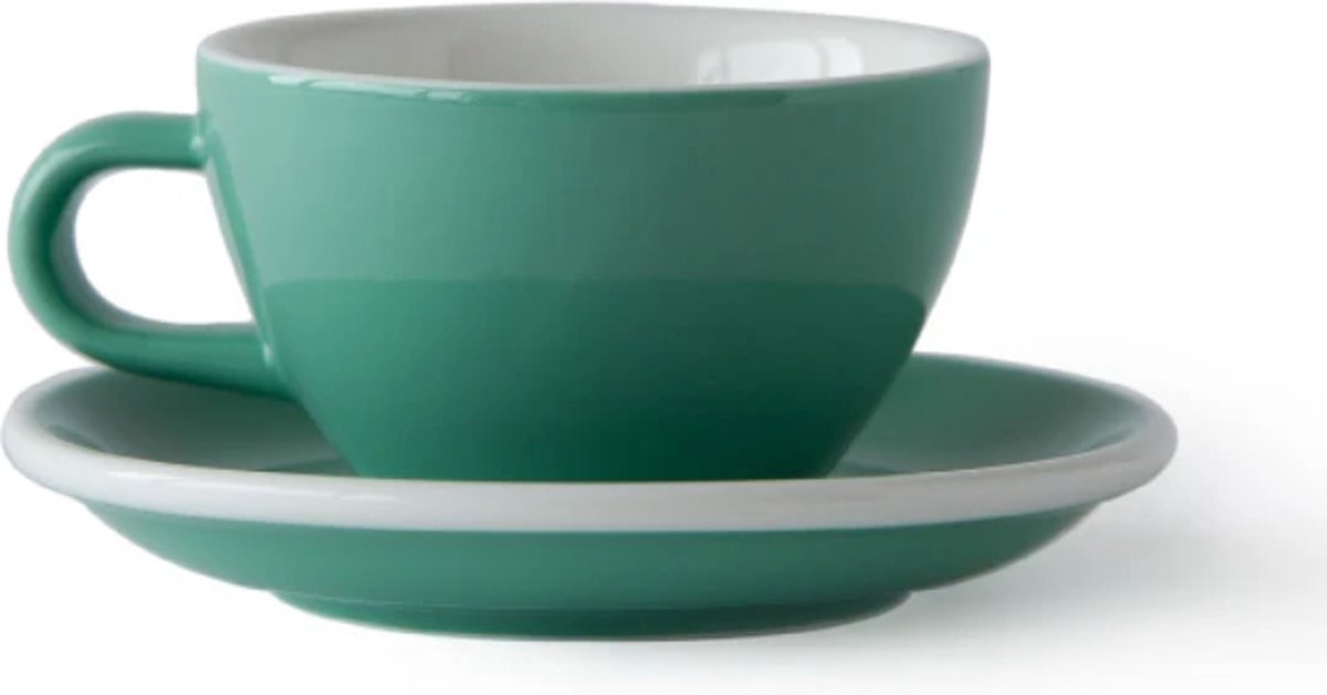 ACME Cappuccino Kop en schotel - 190ml - Feijoa (mint groen) - porselein servies