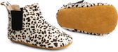 Supercute enkellaarsjes Chelsea boots dierenprint luipaardprint 6 - 12 maanden maat 19