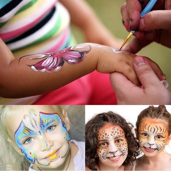 Ensemble de peinture pour le visage - Enfants - Décoration de Fête