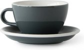 Tasse et soucoupe AMCE Latte Macchiato - 280ml - Dauphin (gris) - vaisselle en porcelaine -