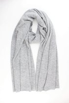 Colette 100% Organic Cashmere Scarf-valentijn cadeautje voor hem- Omslagdoek- Fijn gebreide kasjmere sjaal-Licht grijs