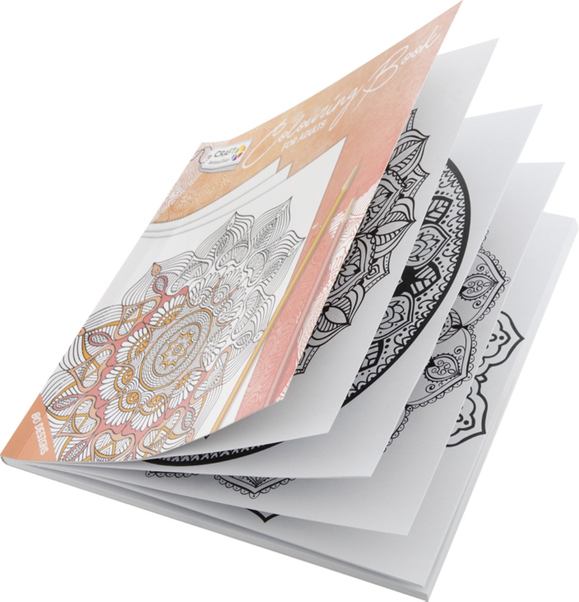 Craft Sensations Mandala kleurboek voor volwassenen | 80 designs | 40 vellen | Formaat 20 X 20 CM | Kleuren voor volwassenen