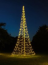 ThuisindeTuin.nl | Vlaggenmast Kerstverlichting | 600 cm Hoog | 960 LED lampjes | Kerstverlichting voor Buiten | Warm Wit Licht