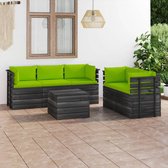 Decoways - 6-delige Loungeset met kussens pallet massief grenenhout