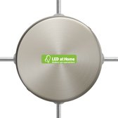 LEDatHOME - Cilindrische metalen 4-zijdige gat plafondkap – aansluitdoos - Geborsteld titanium