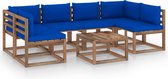 Decoways - 7-delige Loungeset pallet met kussens geïmpregneerd grenenhout