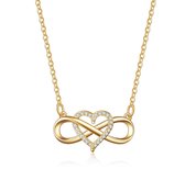 Damesketting | Vrouwenketting | Ketting | Goudkleurig | Hart | Infinity | 45 cm