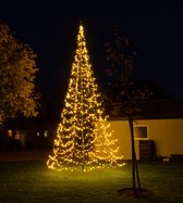 ThuisindeTuin.nl | Vlaggenmast Kerstverlichting | 400 cm Hoog | Incl. Demontabele Zwarte Mast | 640 LED lampjes | Kerstverlichting voor Buiten | Warm Wit Licht