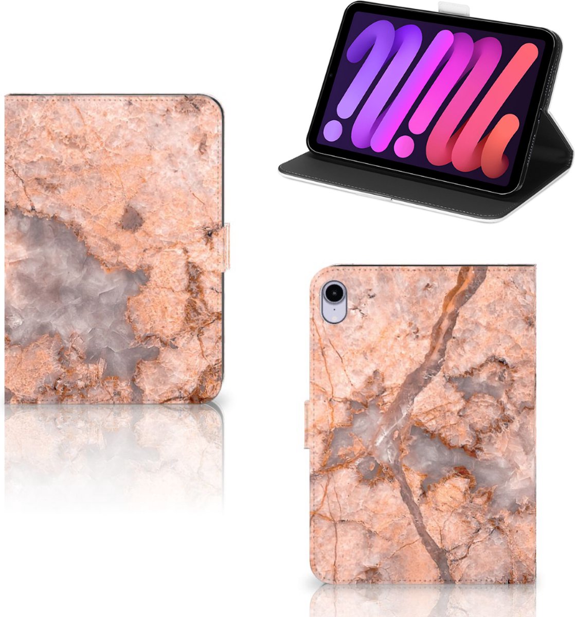iPad Mini 6 (2021) Leuk Tablet hoesje Marmer Oranje