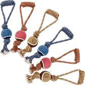 Nobleza Hondentouw met Ballen 46IIG - Hondenspeelgoed - Trektouw hond - 6 Stuks - L34cm