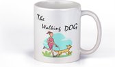 Mok The Walking Dog | beker Hond | mok met tekst voor honden liefhebber | 330 ml | Kerstcadeau | verjaardag | Sinterklaas | dierendag kado tip