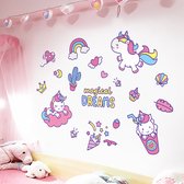 Muursticker Schattige Eenhoorn - Cute Unicorn - Kinderkamer  - Muurdecoratie - Wandsticker - Sticker Voor Kinderen 50×70CM  8