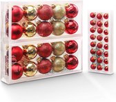 Sens Design Kerstballen glas set - 44 stuks - goud/rood