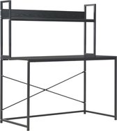 Zwart Bureau - Luxe Werkplek - Industrieel - RVS - Tafel - 120x60x140 CM - Mat Zwart - Staal