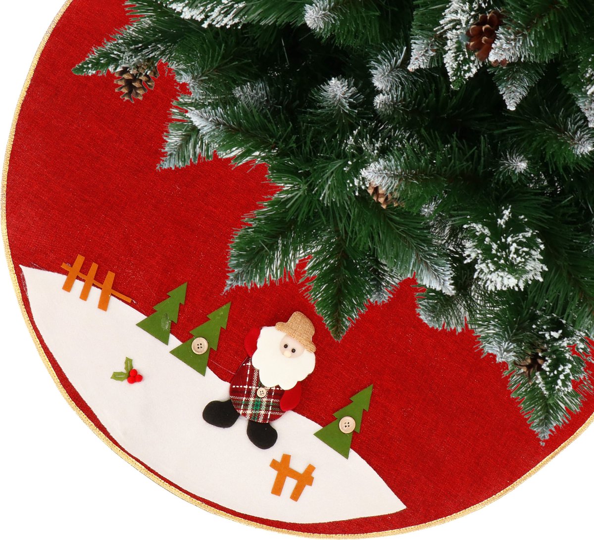 Jupe sapin de Noël Springos Tissu de sapin de Noël Décorations pour