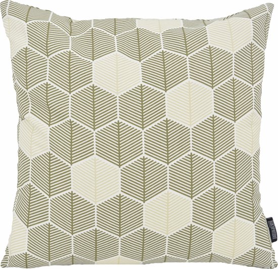 Housse de coussin vert hexagone | Coton / Polyester | 45 x 45 cm