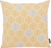 Housse de coussin jaune hexagone | Coton / Polyester | 45 x 45 cm
