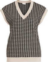 Vila Trui Vilobo Knit Vest 14069285 Black/white Dames Maat - S