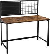 Segenn's Bureau -  Computertafel - Bureaus - met Rooster en Opbergvakken van Stof - Stalen Frame - 118 cm lang - Industrieel Design - Vintage Bruin-Zwart