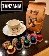 100 CUPS GODINCOFFEE TANZANIA ARABICA FW AA  Handcrafted Medium Roast 100% ARABICA Nespresso compatible capsules specialty koffiecups verpakt in 5 x 20 cups single origin / koffiec