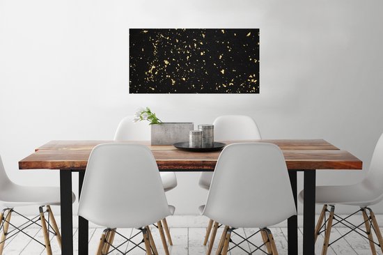 Affiche Flocons d'or sur fond noir - 80x40 cm