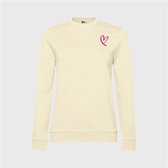 SWEATERS VELVET PINK HEART OFF WHITE (XS)