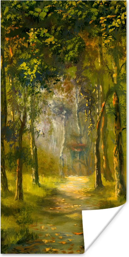 Affiche Une illustration d'un chemin à travers la forêt - 75x150 cm