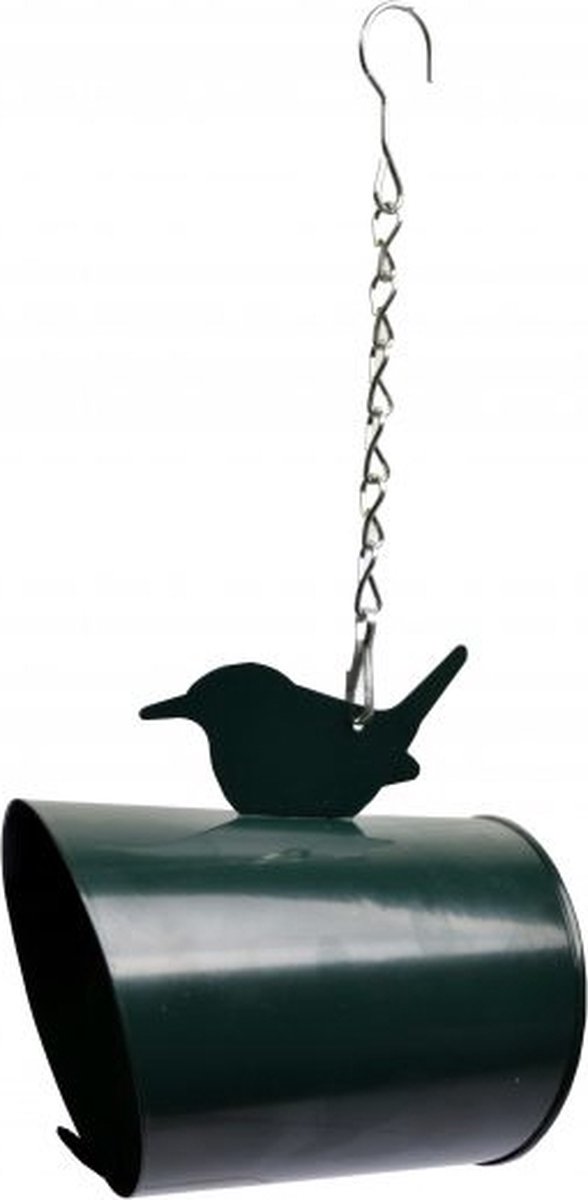 Vogel voederhuisje - Best For Birds - Pindakaas - Huisje - Metaal -11x15x15 cm Groen