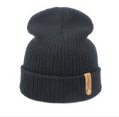 Gebreide Muts Zwart | Wintermuts | Beanie | Damesmutsen en Herenmutsen | Polyester