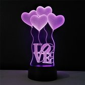 Klarigo®️ Nachtlamp – 3D LED Lamp Illusie – 16 Kleuren – Bureaulamp –Hartjes – Sfeerlamp – Nachtlampje Kinderen – Creative - Afstandsbediening - Valentijn - Valentijnsdag