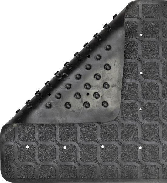 Antislip badmat zwart 70 x 40 cm rubber - douchemat anti slip - - badmat -... | bol.com