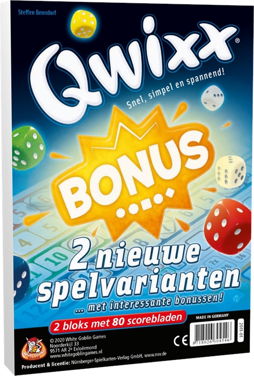 Oppervlakte Nauwkeurig Onzuiver White Goblin Games Qwixx Bonus | Games | bol.com