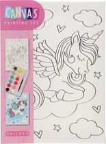 Canvas schilderset Unicorn/leeuw/giraffe (1 stuk) assorti