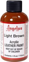 Peinture acrylique pour cuir Angelus - peinture textile pour tissus en cuir - base acrylique - marron clair - 118ml
