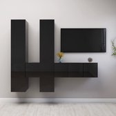 vidaXL 7-delige Tv-meubelset spaanplaat hoogglans zwart